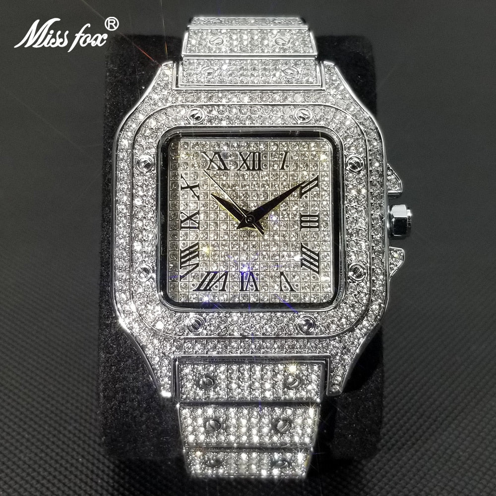Lune London | MISSFOX Square Watch Ice Out For Men