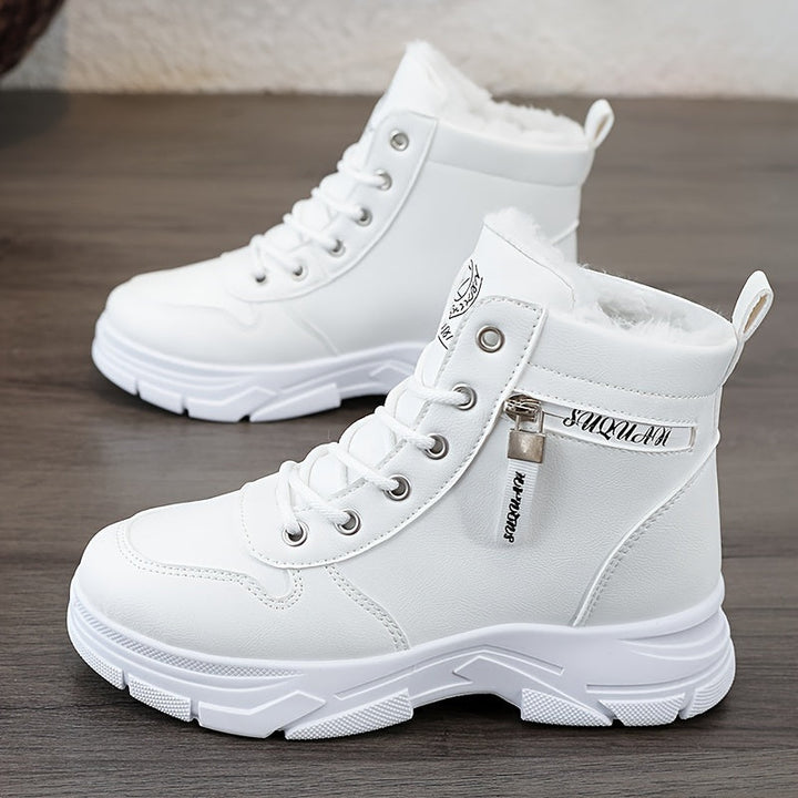 Lune London | Women's Winter Ankle Boot with Warm Fleece Lining & Zipper Detail Plus Sizes