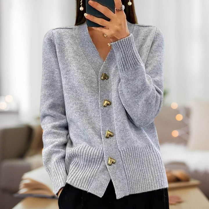 Lune London | Cardigan with heart button accents