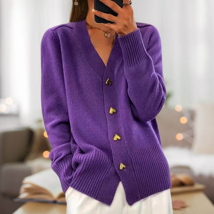 Lune London | Cardigan with heart button accents