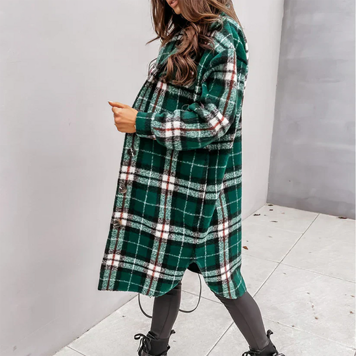 Lune London | long checkered winter coat with belt