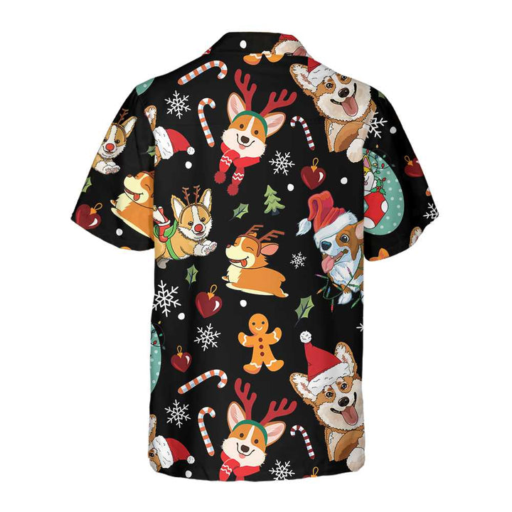 Lune London | Adorable Corgis Happy Christmas Hawaiian Shirt, Funny Christmas Shirt for Dog, Christmas Gift for Corgi Lovers
