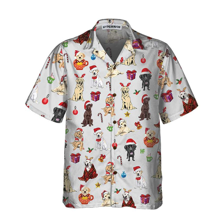 Lune London | Cute Labrador Retriever Hawaiian Shirt for Christmas, Funny Labrador Christmas Shirt, Best Christmas Gift