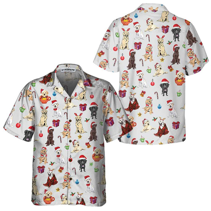 Lune London | Cute Labrador Retriever Hawaiian Shirt for Christmas, Funny Labrador Christmas Shirt, Best Christmas Gift