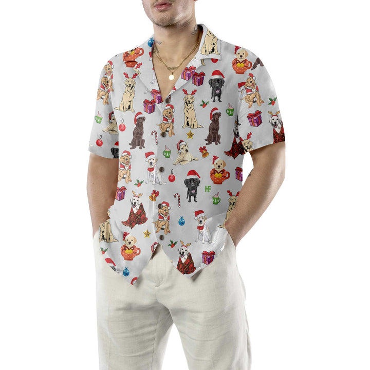 Lune London | Cute Labrador Retriever Hawaiian Shirt for Christmas, Funny Labrador Christmas Shirt, Best Christmas Gift