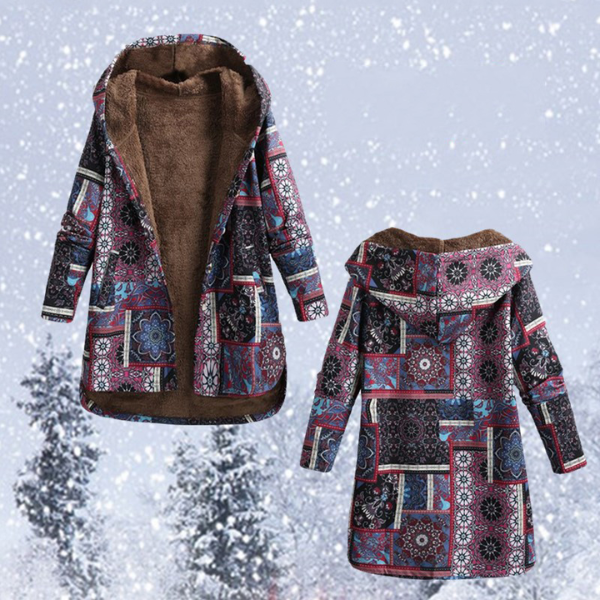 Amarae | Bohemian winter coat with floral print