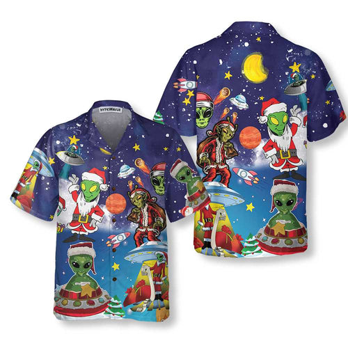 Amarae | Aliens Christmas Hawaiian Shirt, Fun Christmas Shirt for Men