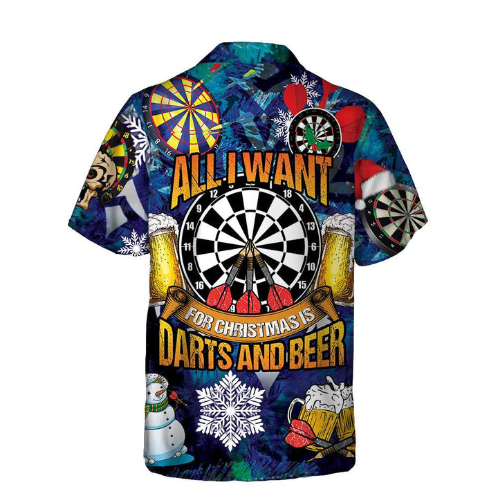 Lune London | All I want for Christmas is darts and a Hawaiian shirt, fun Christmas T-shirt for men, best Christmas gift idea