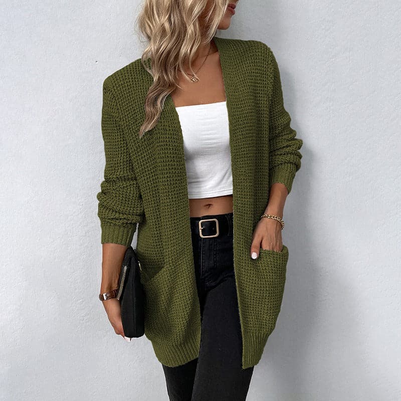 Lune London | Cardigan - Knitted Open Front - Casual Fit - Long Sleeves with Ribbed Cuffs