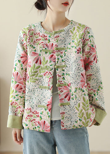 Amarae | Green Embroidered Cotton Coats