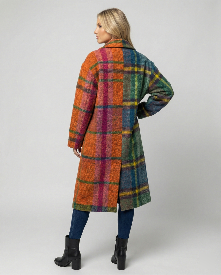 Men's Coat Long | Oversized Winter Coat with Notch Lapel & Pockets
