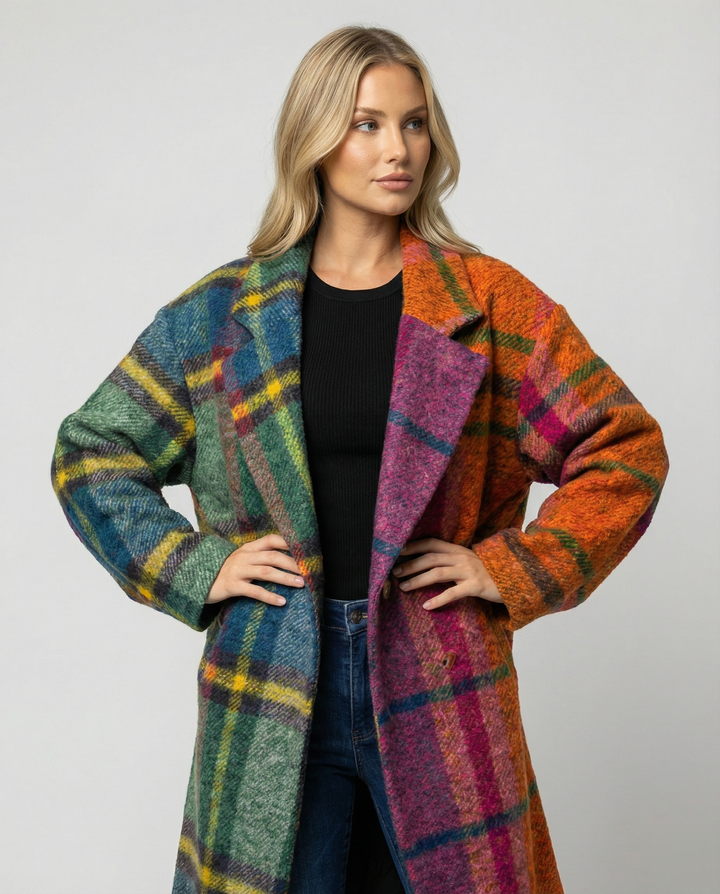 Men's Coat Long | Oversized Winter Coat with Notch Lapel & Pockets