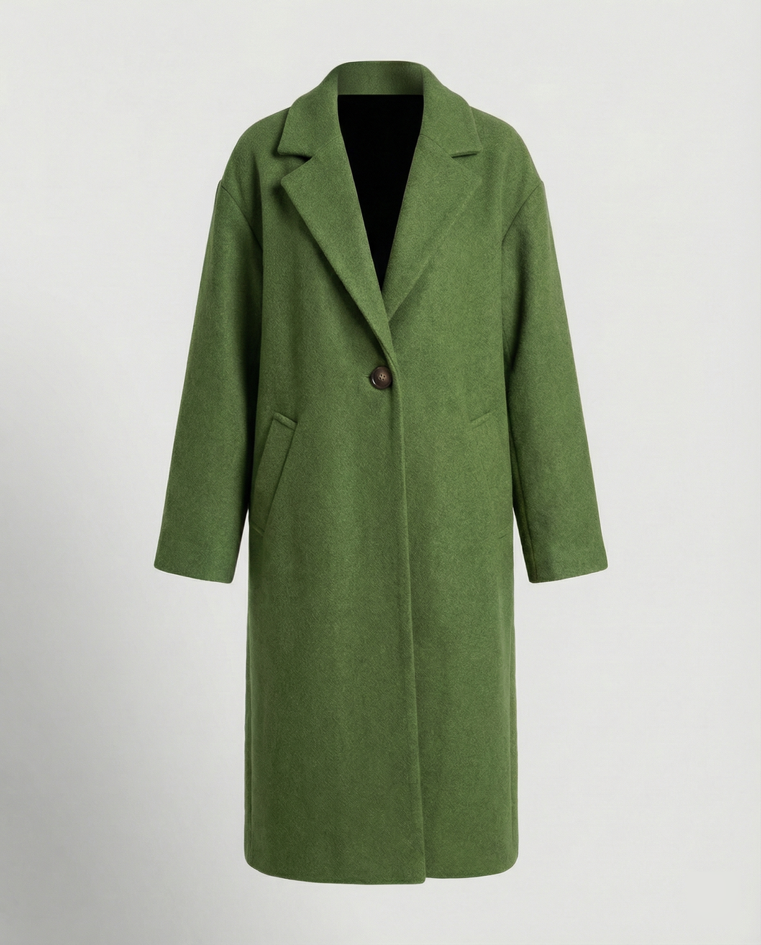 Men's Coat Long | Oversized Winter Coat with Notch Lapel & Pockets