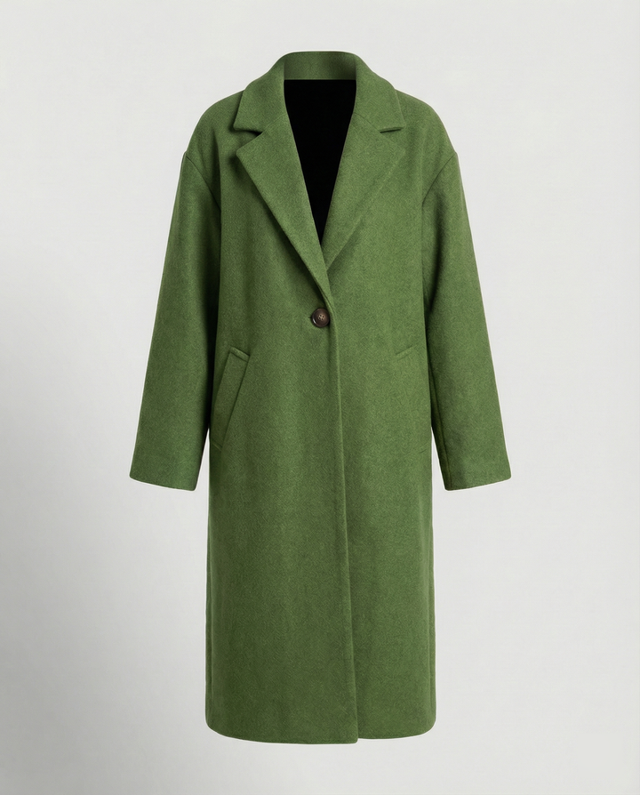 Men's Coat Long | Oversized Winter Coat with Notch Lapel & Pockets