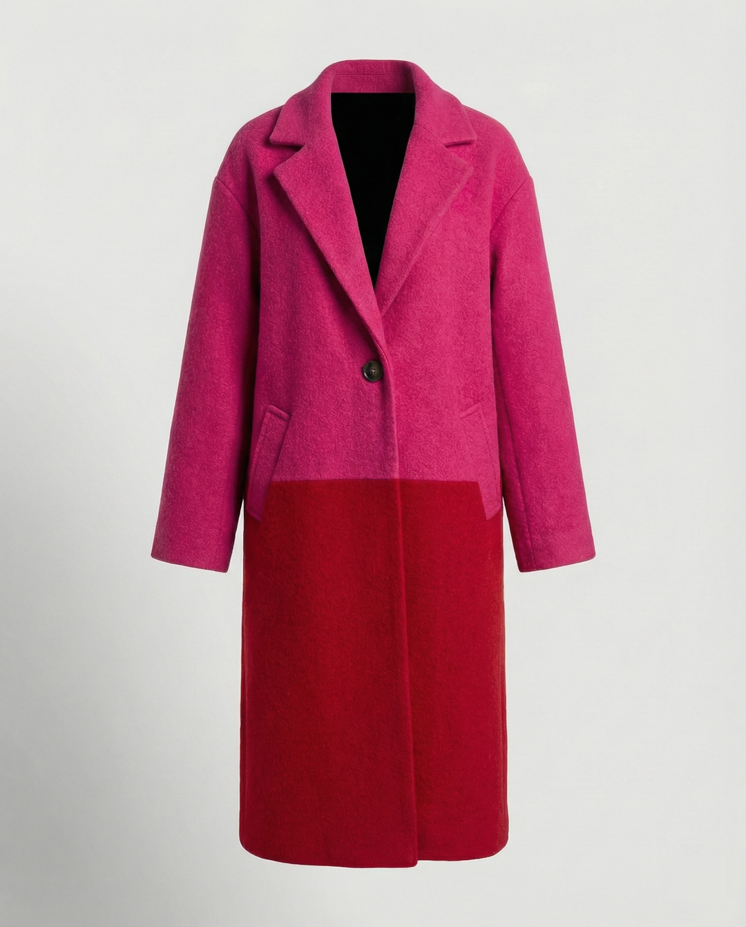Men's Coat Long | Oversized Winter Coat with Notch Lapel & Pockets