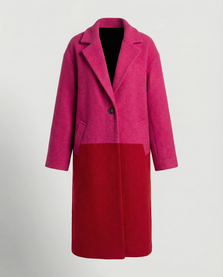Men's Coat Long | Oversized Winter Coat with Notch Lapel & Pockets