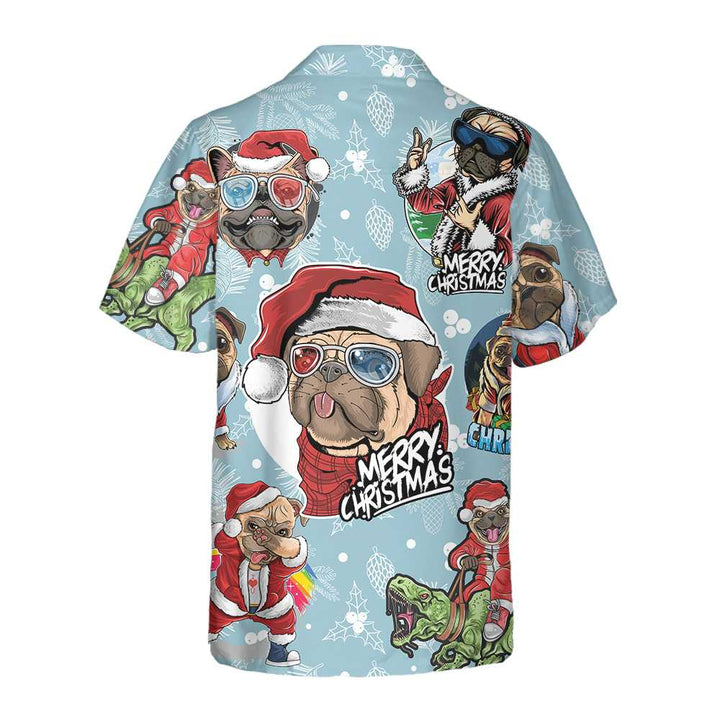 Lune London | Superb Christmas Pug Hawaiian shirt, fun Christmas gift for Pug lovers