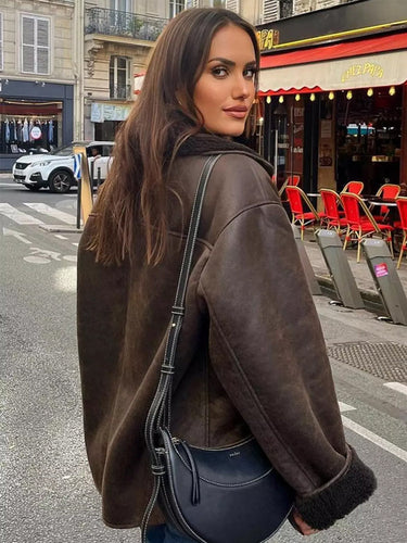 Amarae | Oversized women's jacket with fur