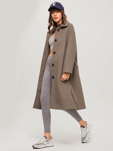 Amarae | Long brushed coat with belt