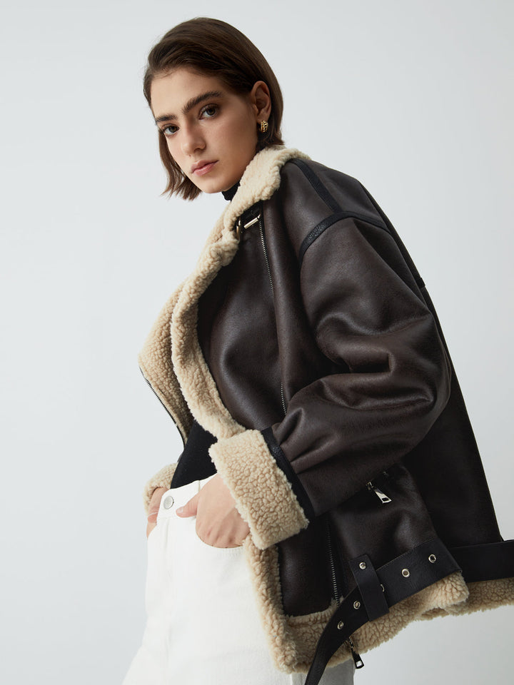 Lune London | Brown Leather Pilot Jacket for Women