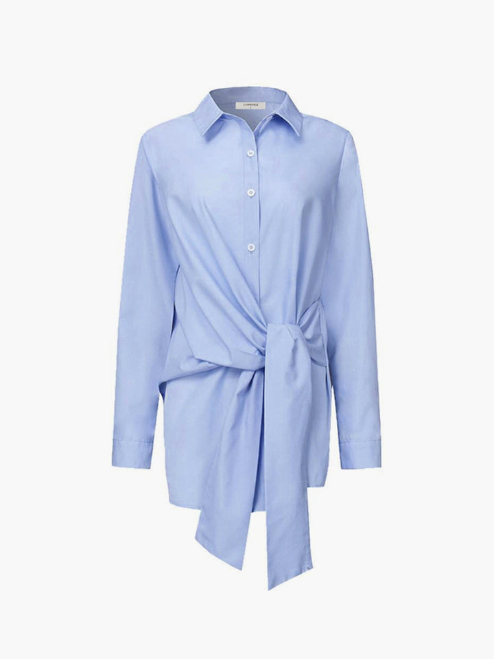 Lune London | Shirt with Tie Belt At The Waist Cotton Blend Elegant and Timeless