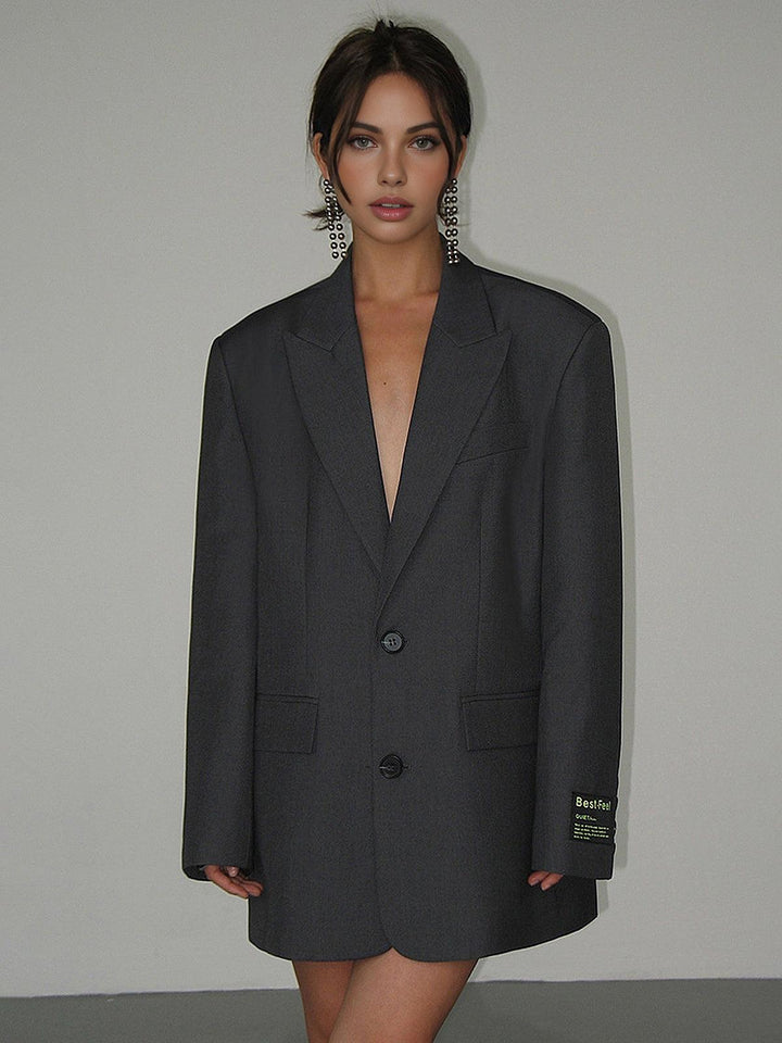 Lune London | Oversized Blazer Long Cut with Single-Breasted Design