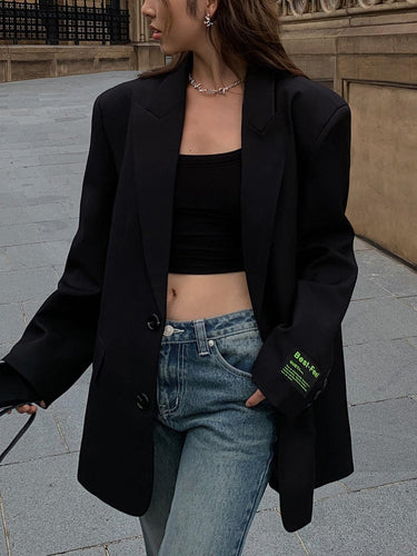 Amarae | Oversized Blazer Long Cut with Single-Breasted Design