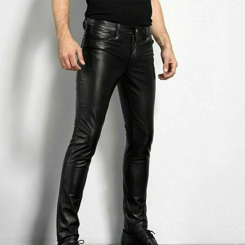 Amarae | Pants Slim Fit Faux Leather Five Pockets Design Fully Belt Loops