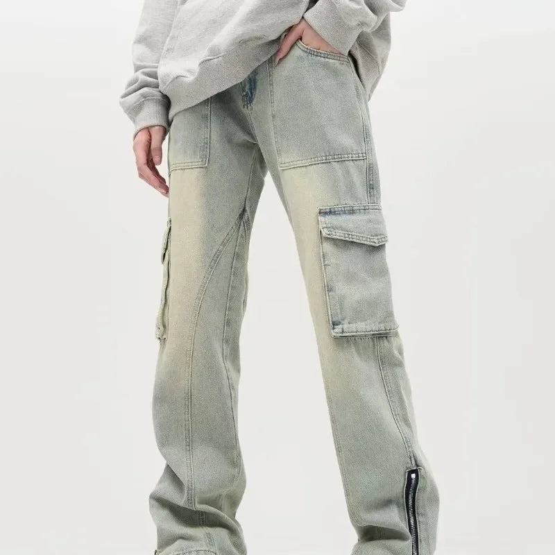 Lune London | Wide cut baggy jeans for men - Side zipper detail