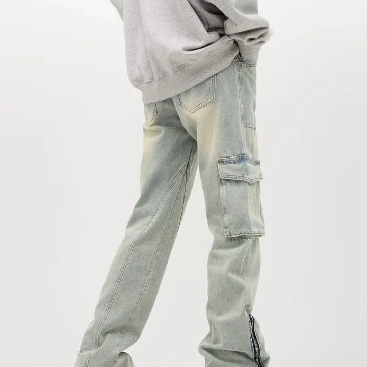 Lune London | Wide cut baggy jeans for men - Side zipper detail