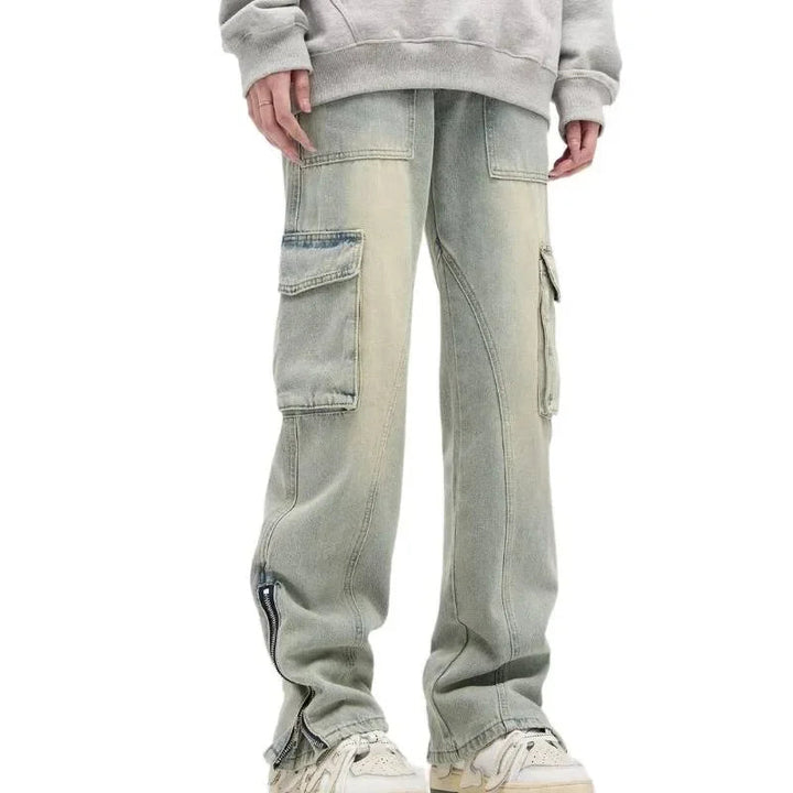 Lune London | Wide cut baggy jeans for men - Side zipper detail