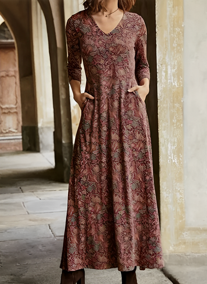 Lune London | Long Dress with Retro Pattern