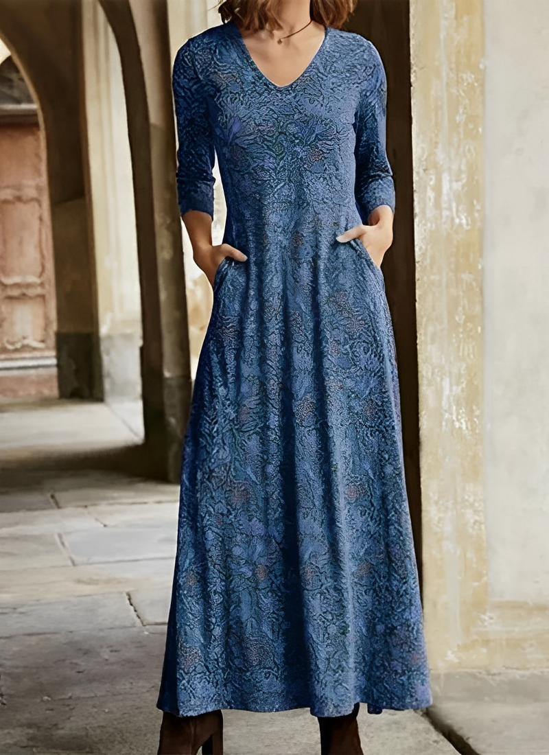 Lune London | Long Dress with Retro Pattern