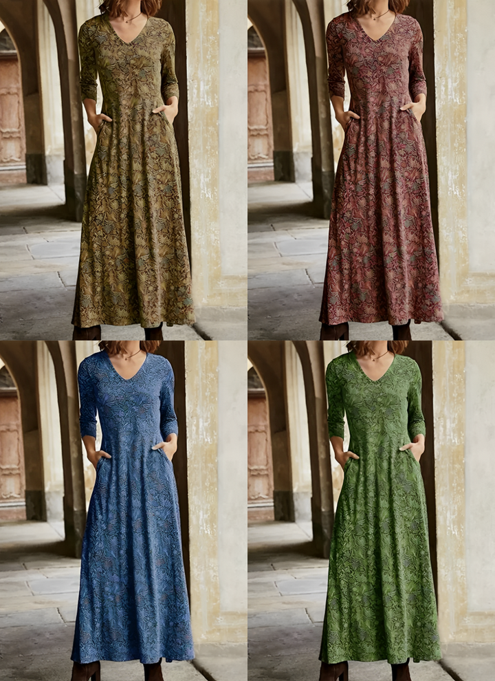 Lune London | Long Dress with Retro Pattern