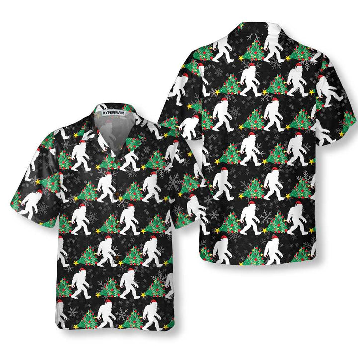 Lune London | Bigfoot For Christmas Hawaiian Shirt, Bigfoot Christmas Shirt, Funny Christmas Gift Idea