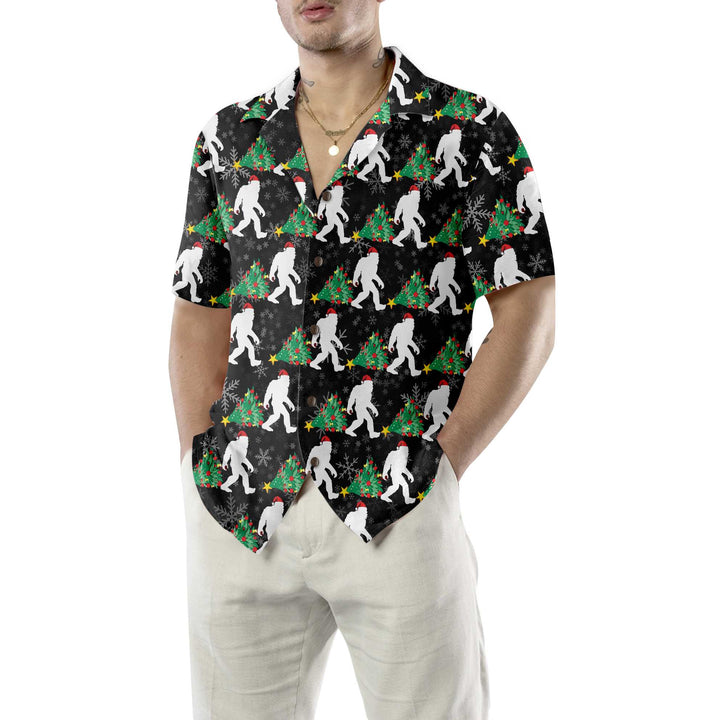 Lune London | Bigfoot For Christmas Hawaiian Shirt, Bigfoot Christmas Shirt, Funny Christmas Gift Idea