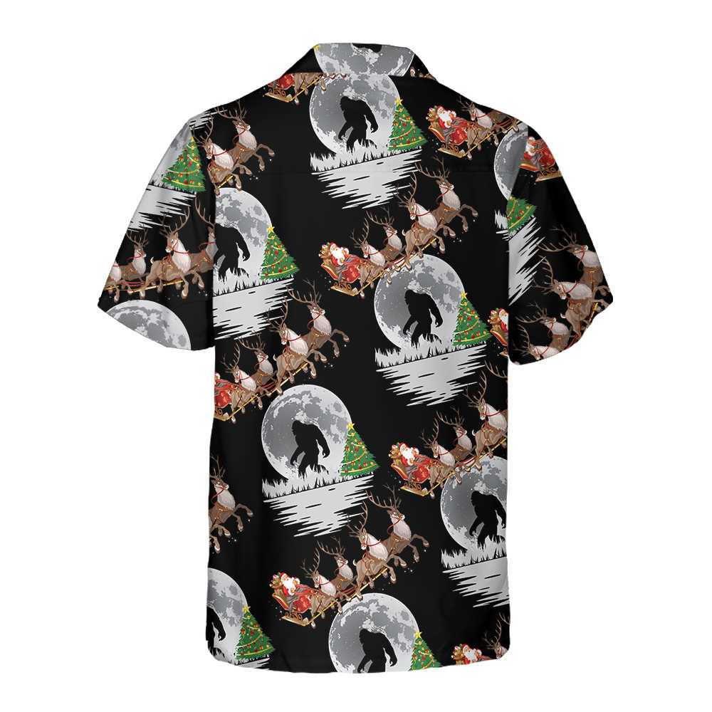 Lune London | Bigfoot & Santa Claus at Christmas Hawaiian Shirt, Fun Christmas Shirts for Men