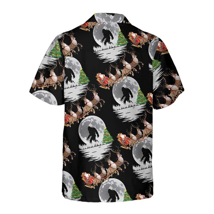 Lune London | Bigfoot & Santa Claus at Christmas Hawaiian Shirt, Fun Christmas Shirts for Men