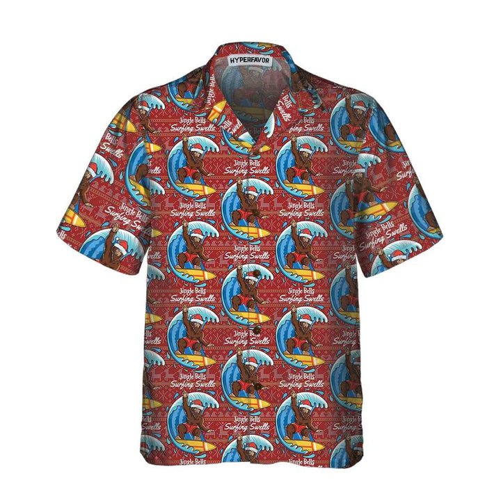 Lune London | Bigfoot Surf Christmas Hawaiian Shirt, Funny Bigfoot Christmas T-Shirt, Best Christmas Gift Idea