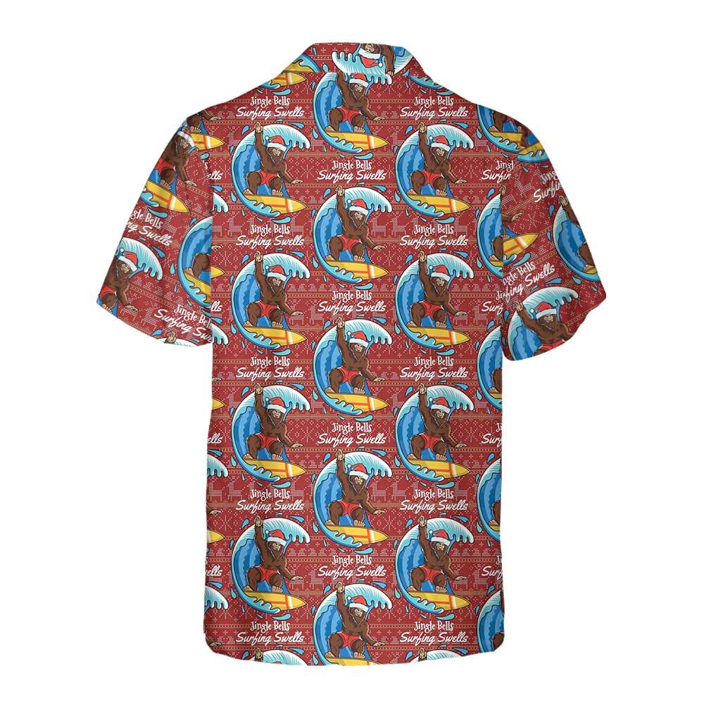 Lune London | Bigfoot Surf Christmas Hawaiian Shirt, Funny Bigfoot Christmas T-Shirt, Best Christmas Gift Idea