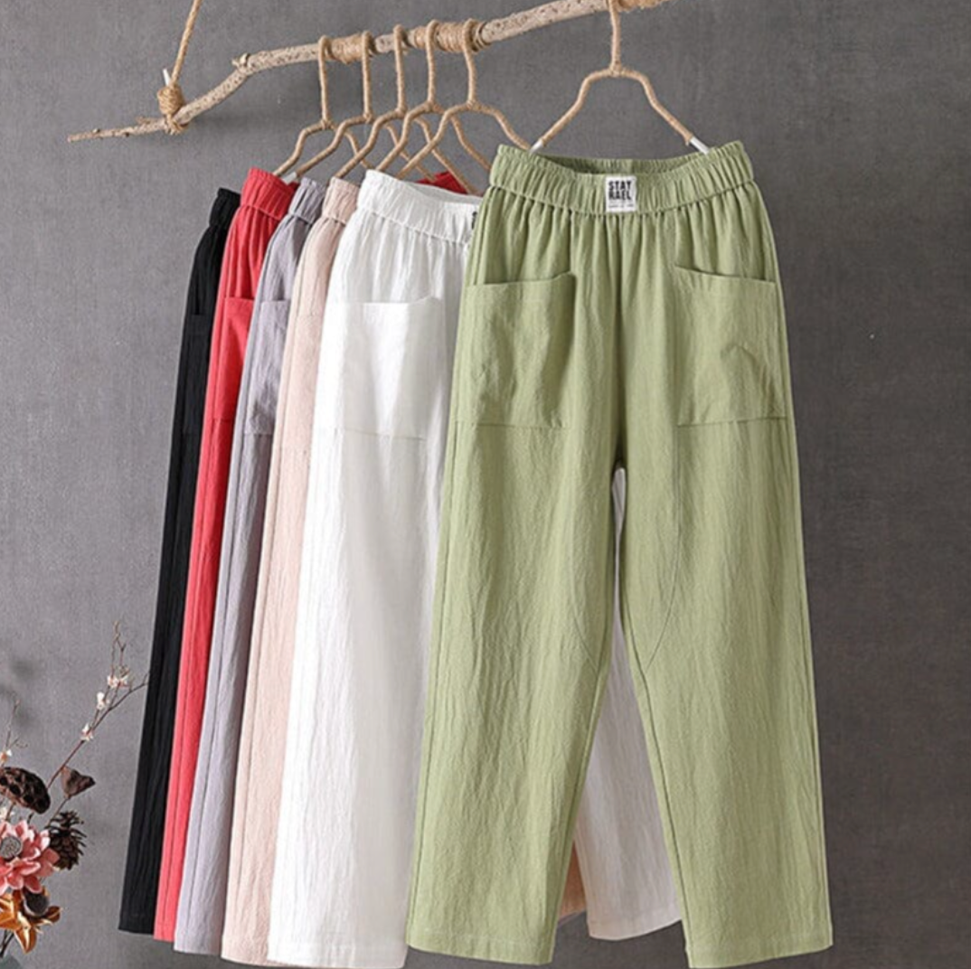 Lune London | Airy Linen Trousers with Elastic waistband for Women