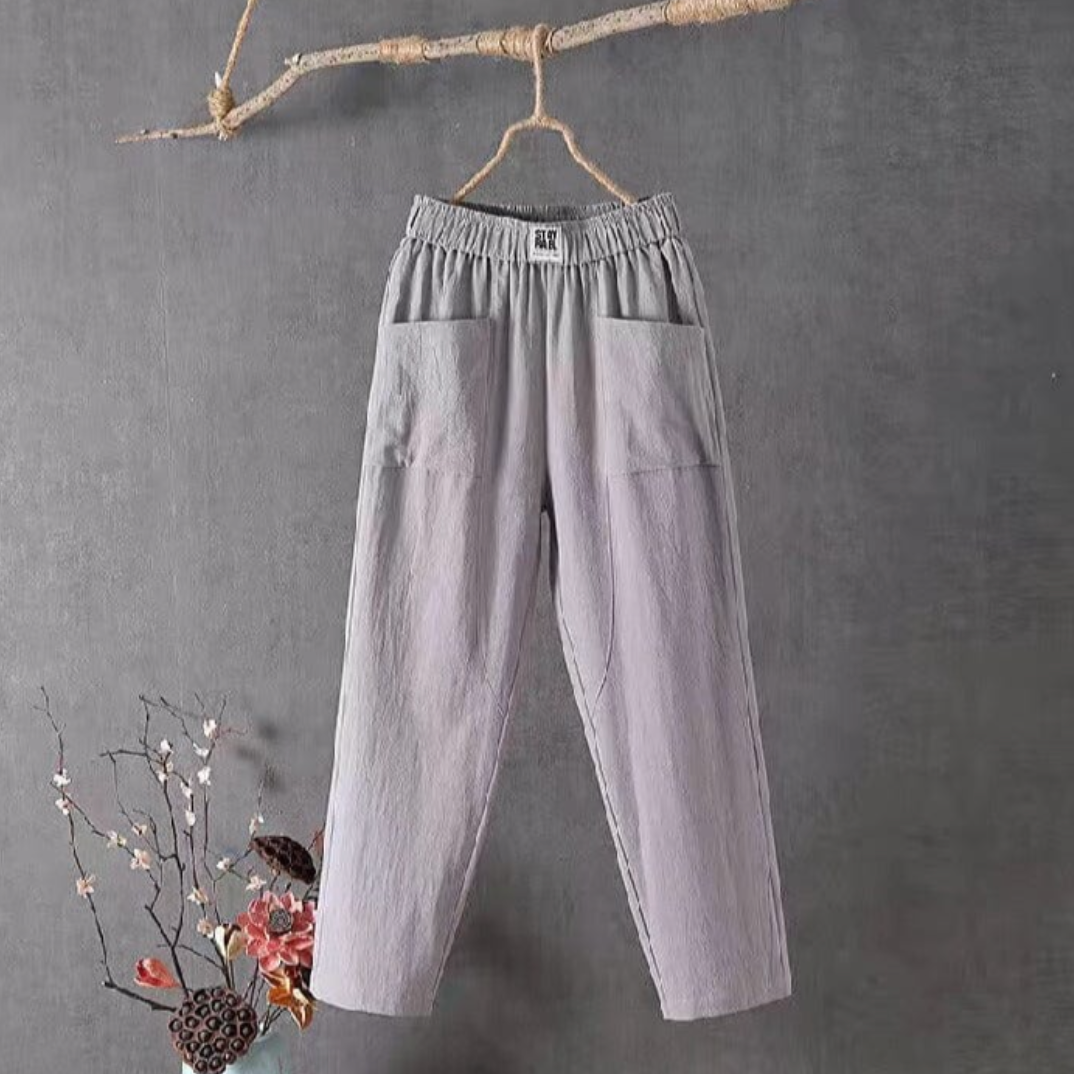 Lune London | Airy Linen Trousers with Elastic waistband for Women