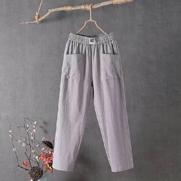 Lune London | Airy Linen Trousers with Elastic waistband for Women