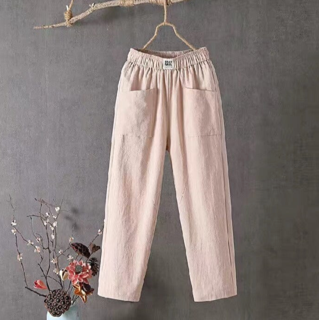 Lune London | Airy Linen Trousers with Elastic waistband for Women