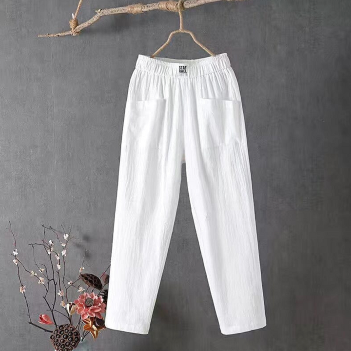 Lune London | Airy Linen Trousers with Elastic waistband for Women
