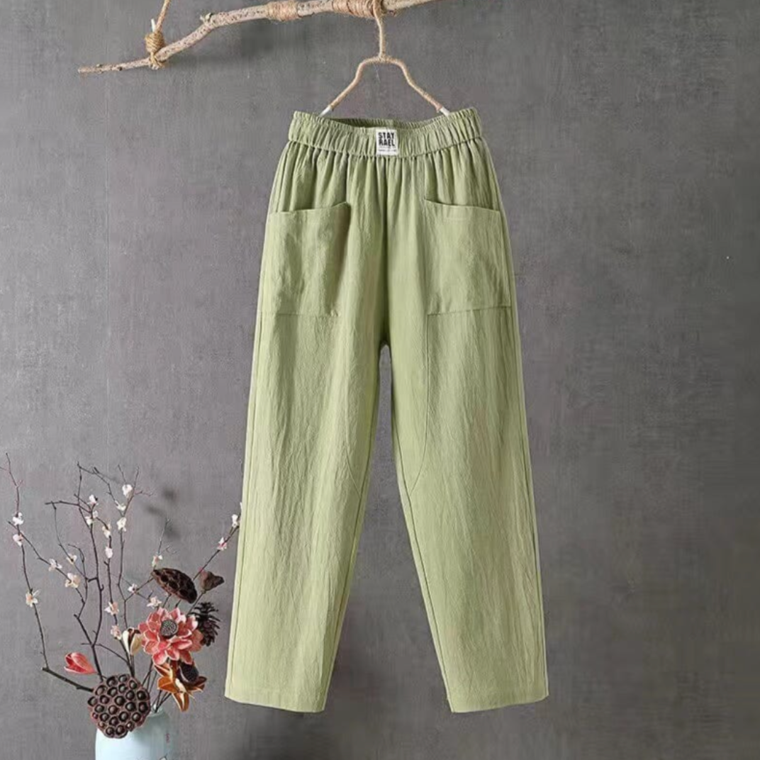 Lune London | Airy Linen Trousers with Elastic waistband for Women