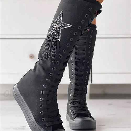 Amarae | Lace-up boots with tassels