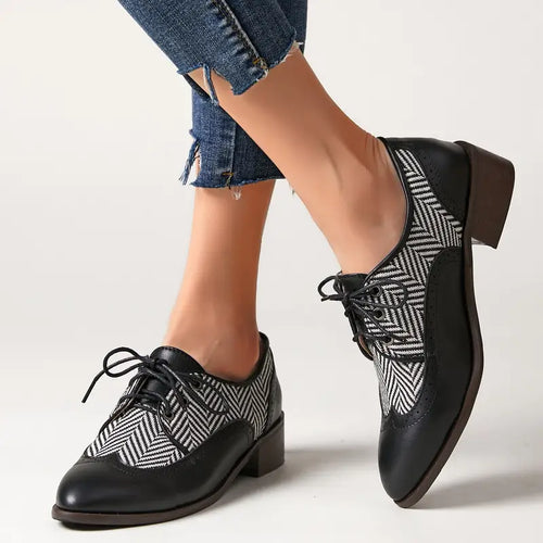 Amarae | Gestreifte Schnürschuhe Aus Leder für Damen