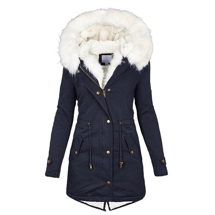 Amarae Elegant winter jacket with hood and button detail
