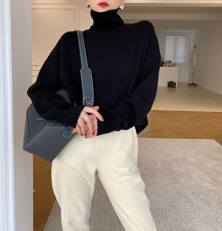 Lune London | Turtleneck Sweater - Soft Knit - Loose Fit - Long Sleeves